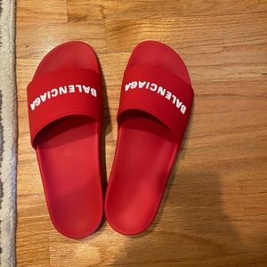 Red Balenciaga Slides